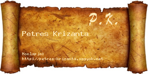 Petres Krizanta névjegykártya
